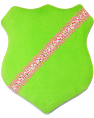 Märkessköld - Grön med rosa spets