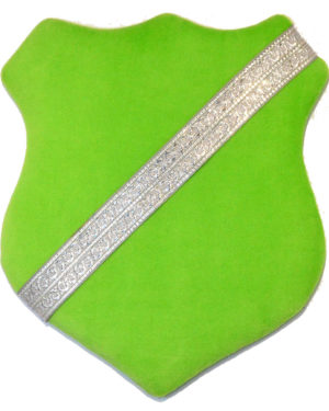Märkessköld - Grön med silverband