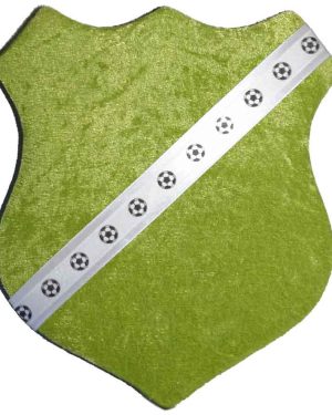 Märkessköld - Grön med fotbollar (vitt)