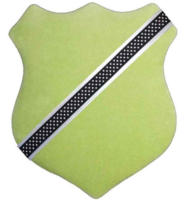 Märkessköld - Ljusgrön med svart/vita prickar