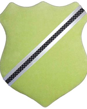 Märkessköld - Ljusgrön med smalt svart/vita prickar