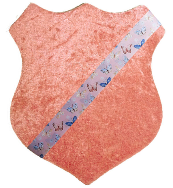 Märkessköld - Krossad rosé med ljusrosa fjärilsband
